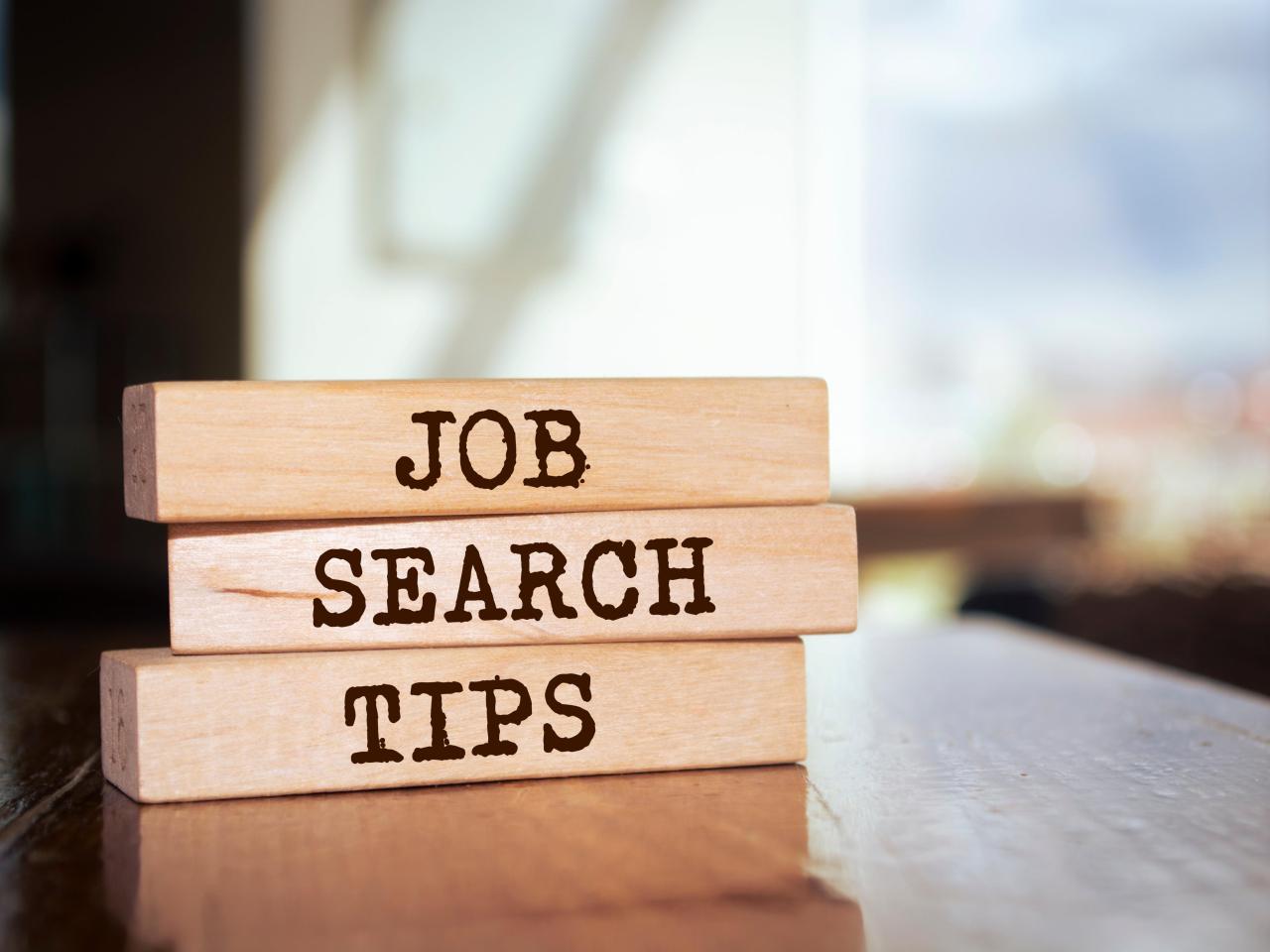 Job Search Tips on wooden blocks