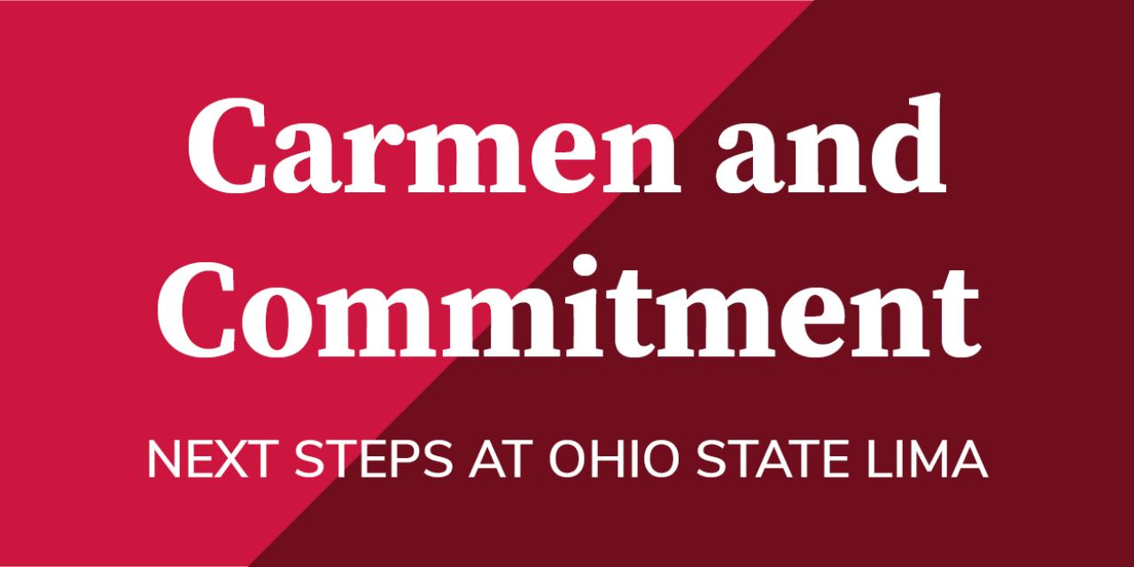 graphic with the words Carmen and Commitment