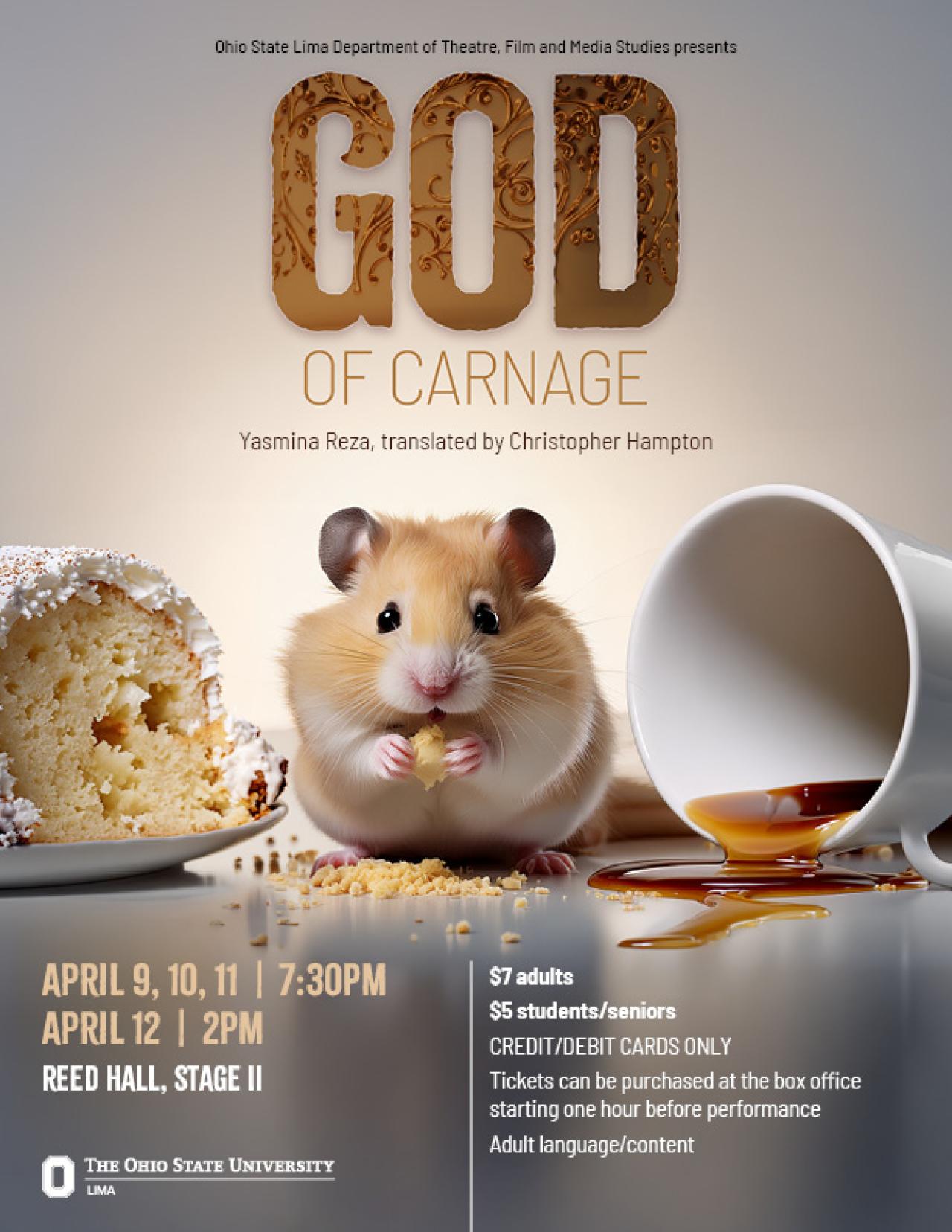 poster of the current theatre performance for god of carnage
