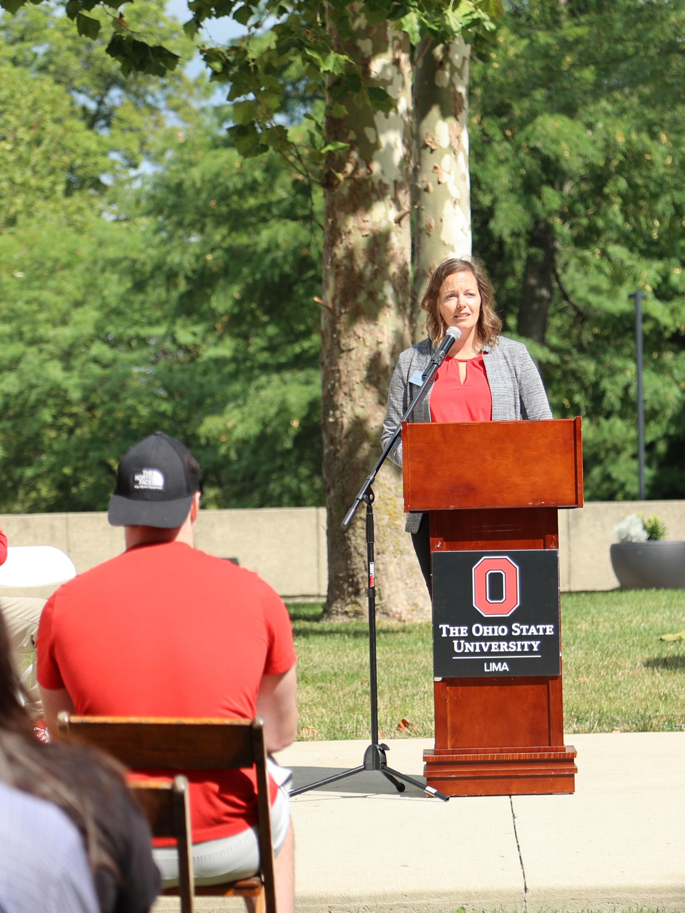 Ohio State Lima Dean Meggie Young speaks at 2024 convocation