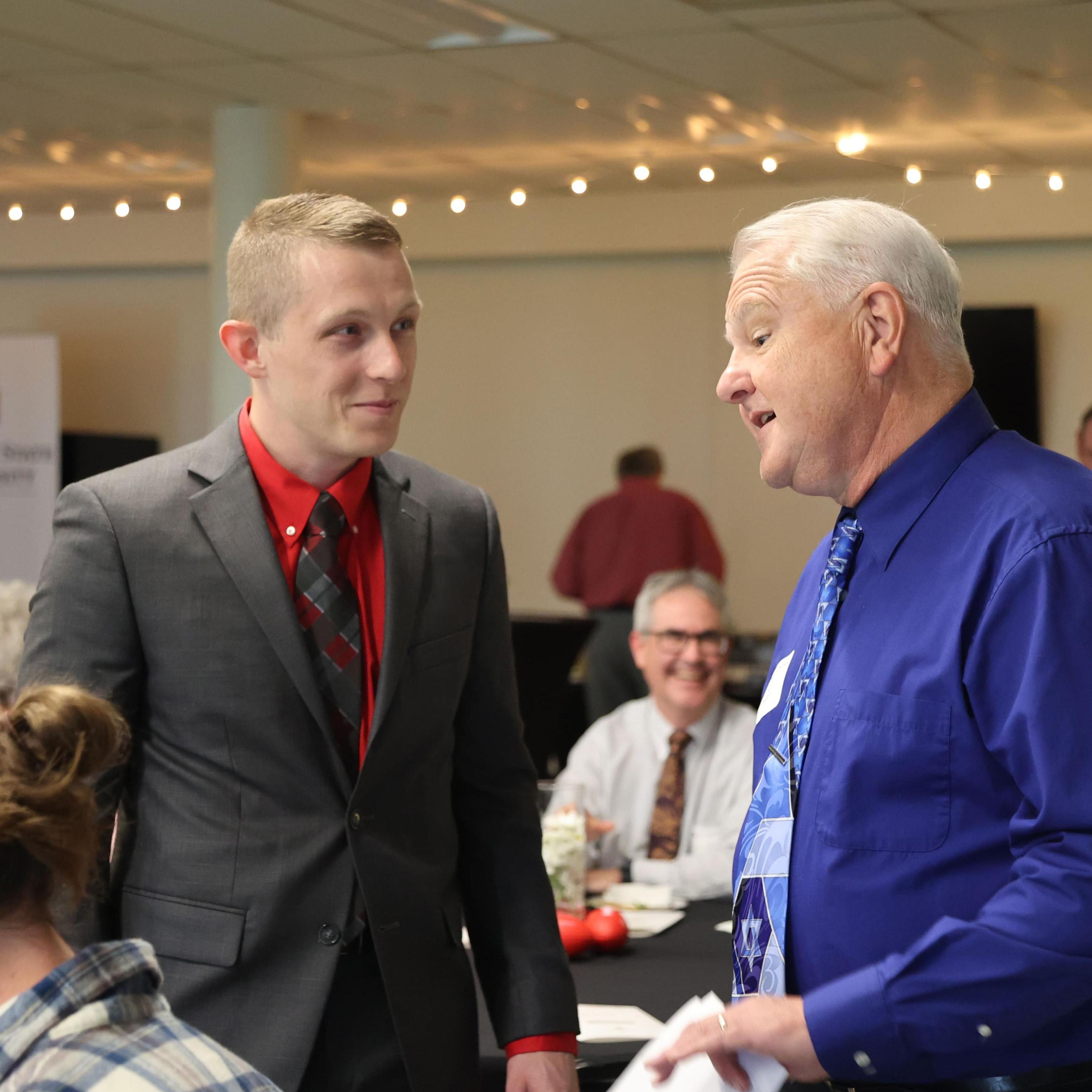 Ohio State Lima Early Achievement Award winner Isaac Altenburger and nominator Tony Swygart