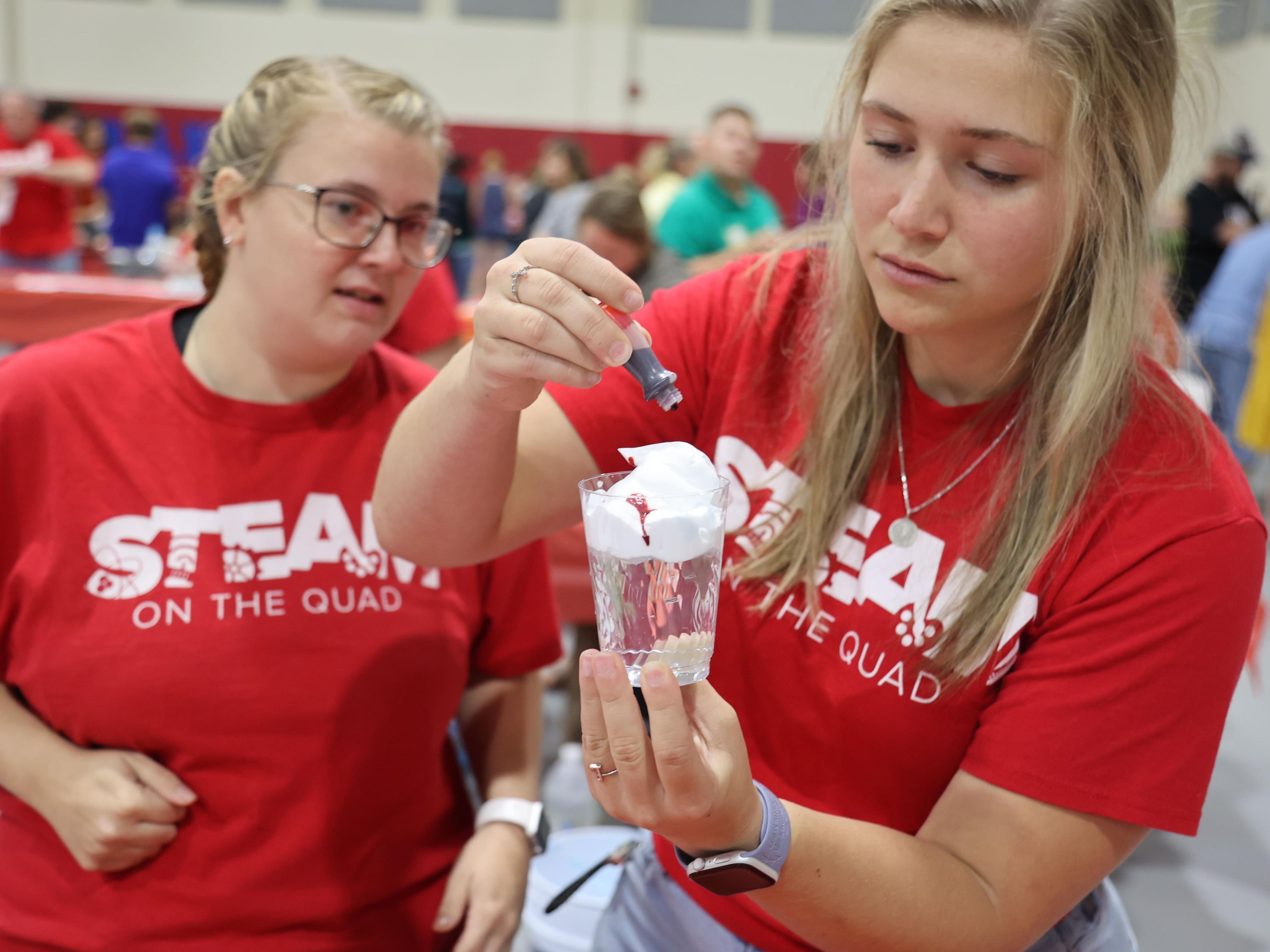 Ohio State Lima students demonstrate water fall at STEAM on the Quad