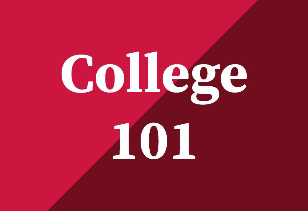 College 101 on a red background