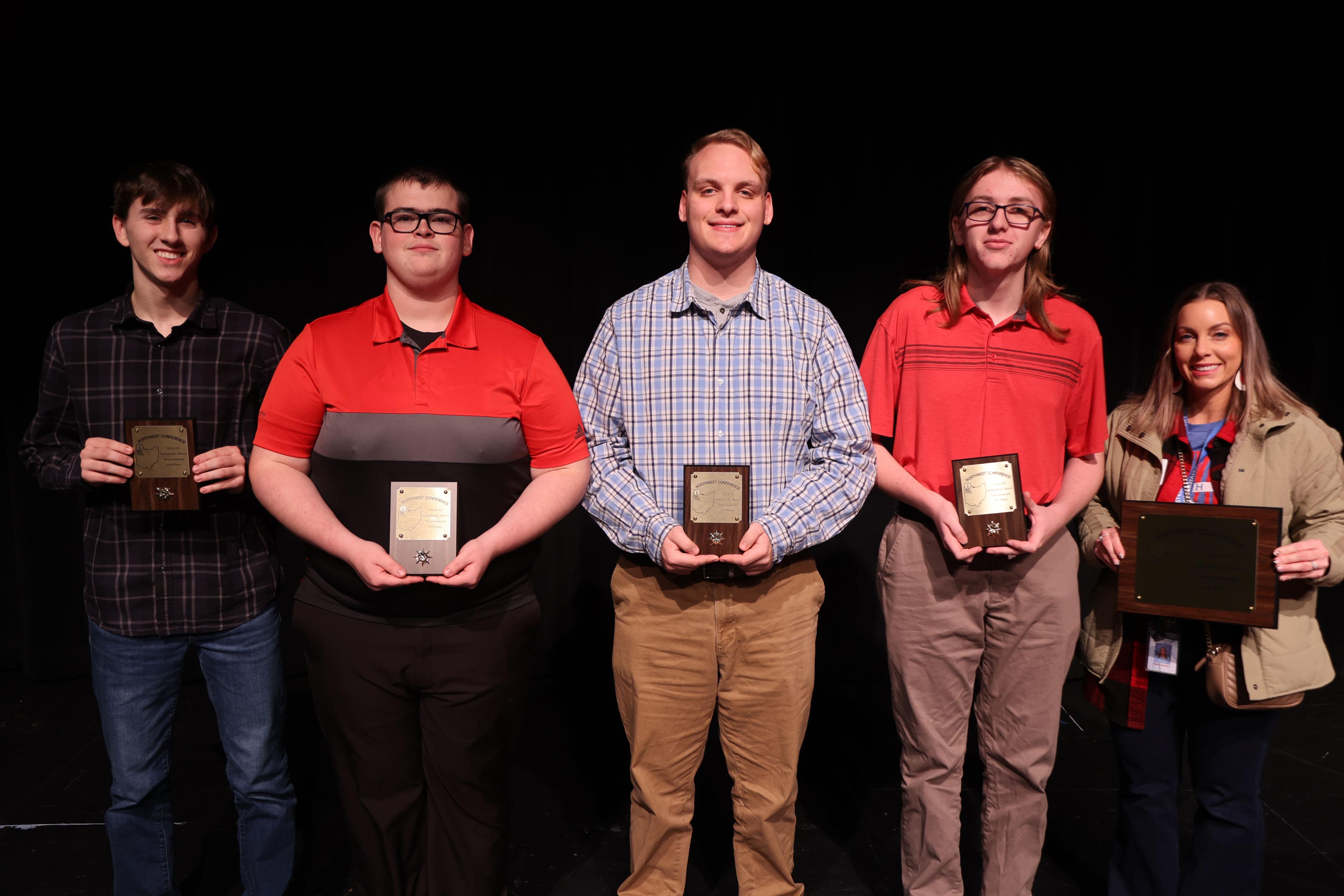 Members of the 2024 winning varsity scholastic bowl team from Crestview