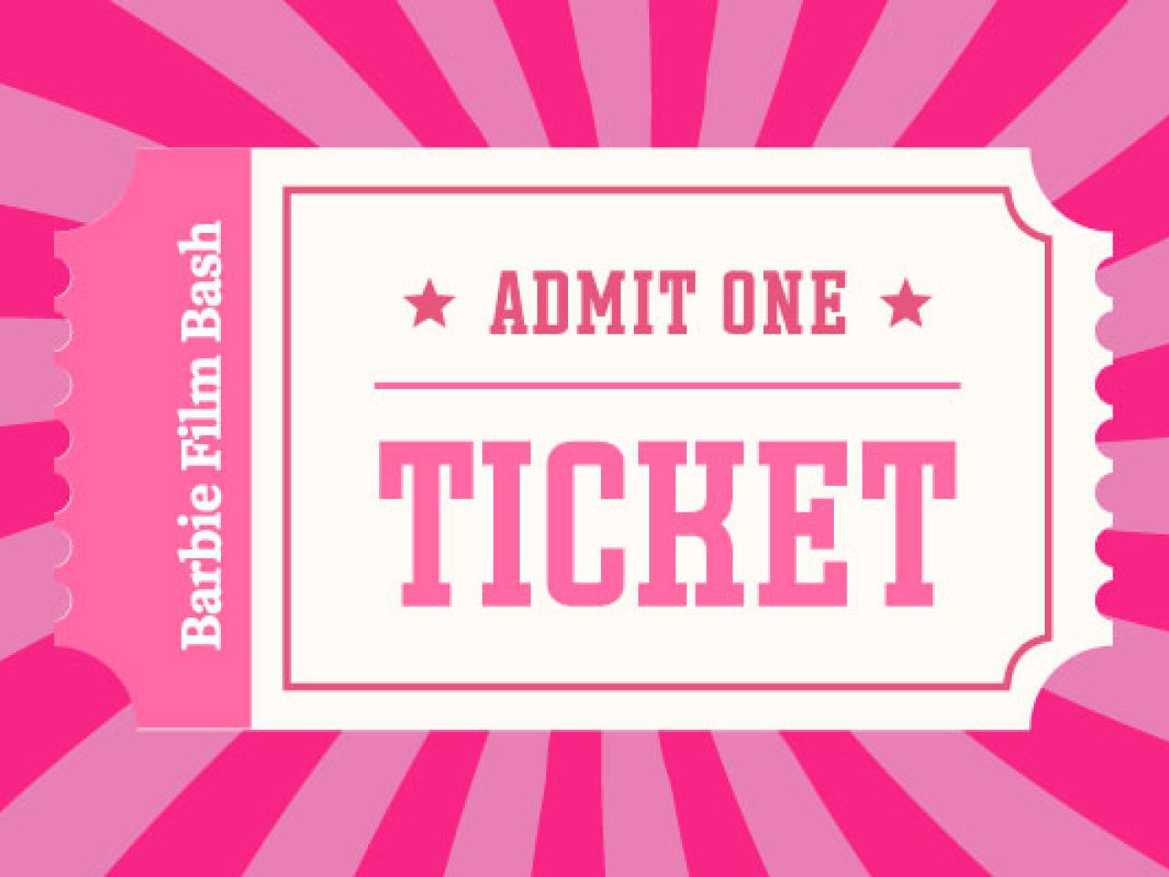 Barbie Film Bash admit one ticket