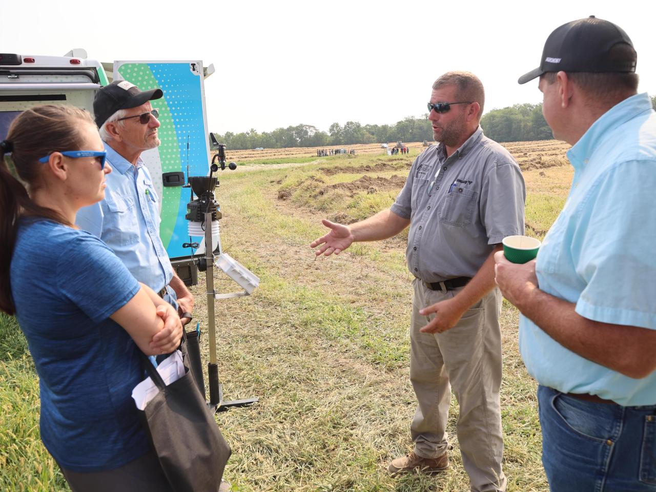 Drainage day participants discuss overhead irrigation with industry experts
