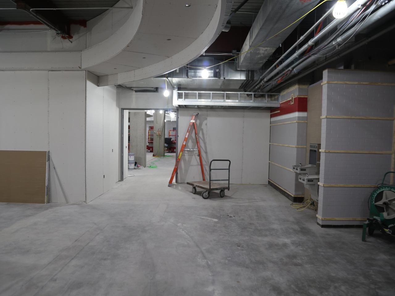 Dry wall around doorway and walls around in Galvin basement 2023-04-25-2