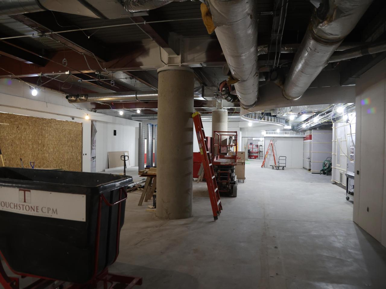 Column with ladder and dry wall up in galvin basement 2023-04-25-3