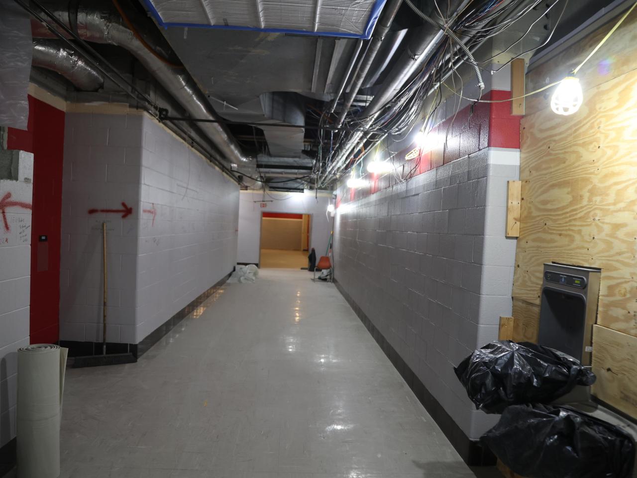 Galvin hall basement hallway, demolition begins 2022-12-02-2