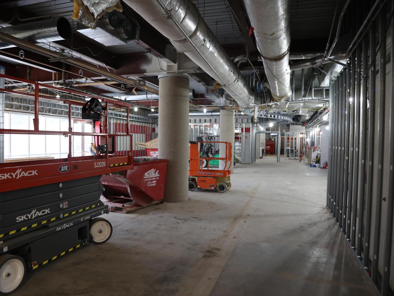 Construction equipment and installation of ductwork in Galvin basement 2023-02-17-3