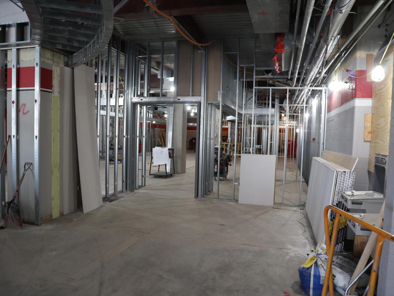 Metal framework for walls in Galvin basement 2023-02-03-2
