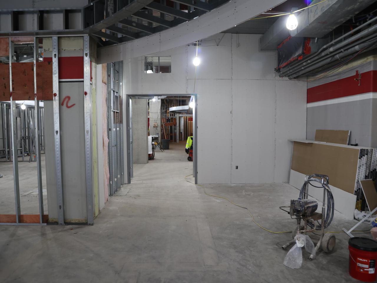 framework and drywall put up in Galvin basement 2023-03-03-2