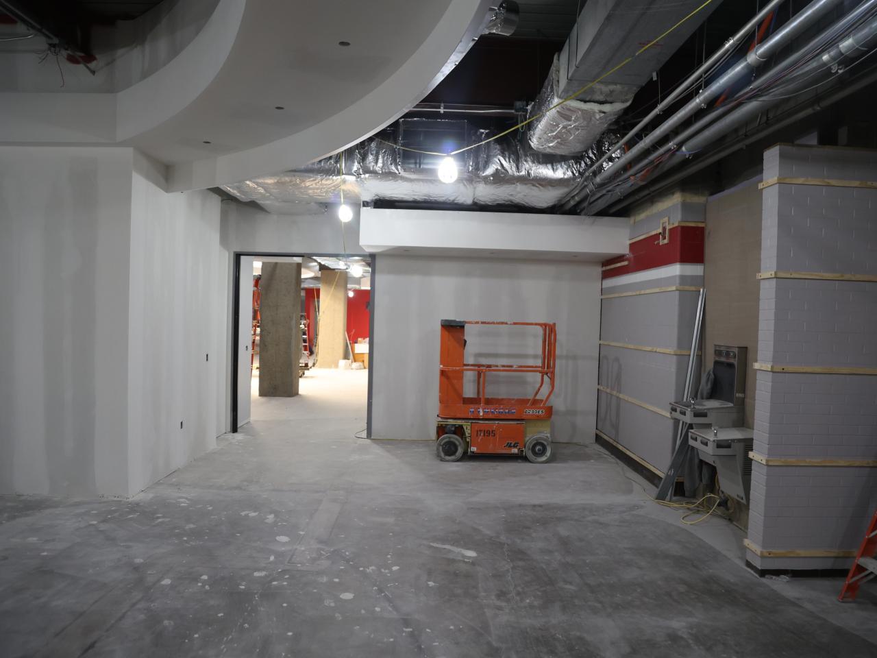 Dry wall installation completed in area with doorway galvin basement 2023-05-12-2