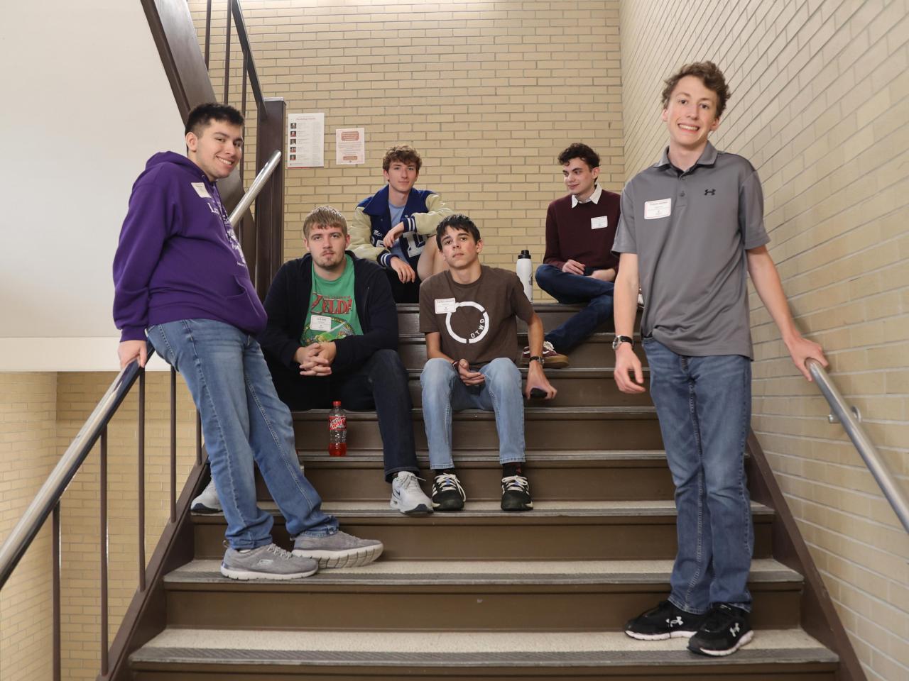 Students on the steps during the 2025 WBL Scholastic Bowl Tournament