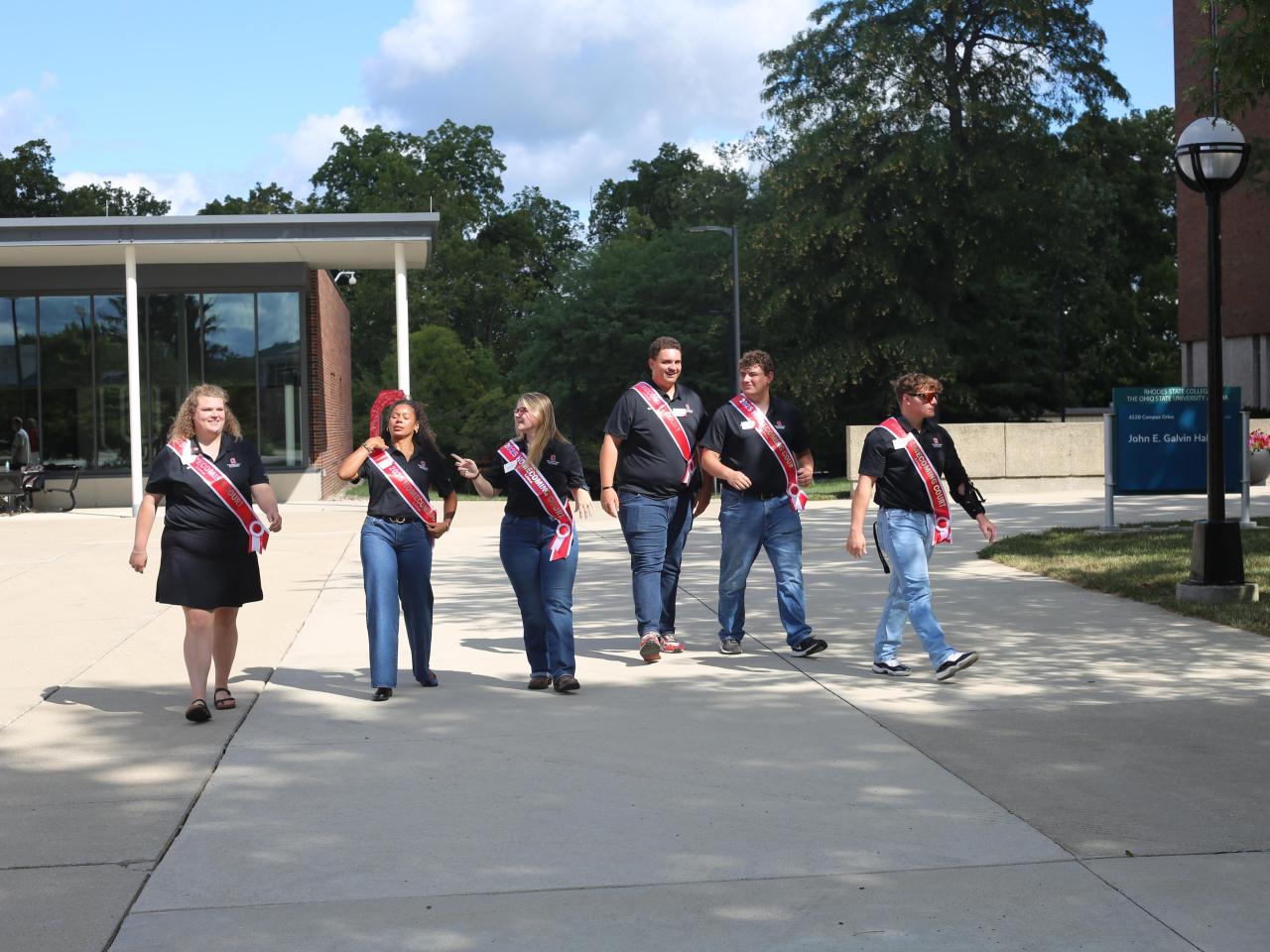 The 2025 homecoming court arrives at the Dean's convocation