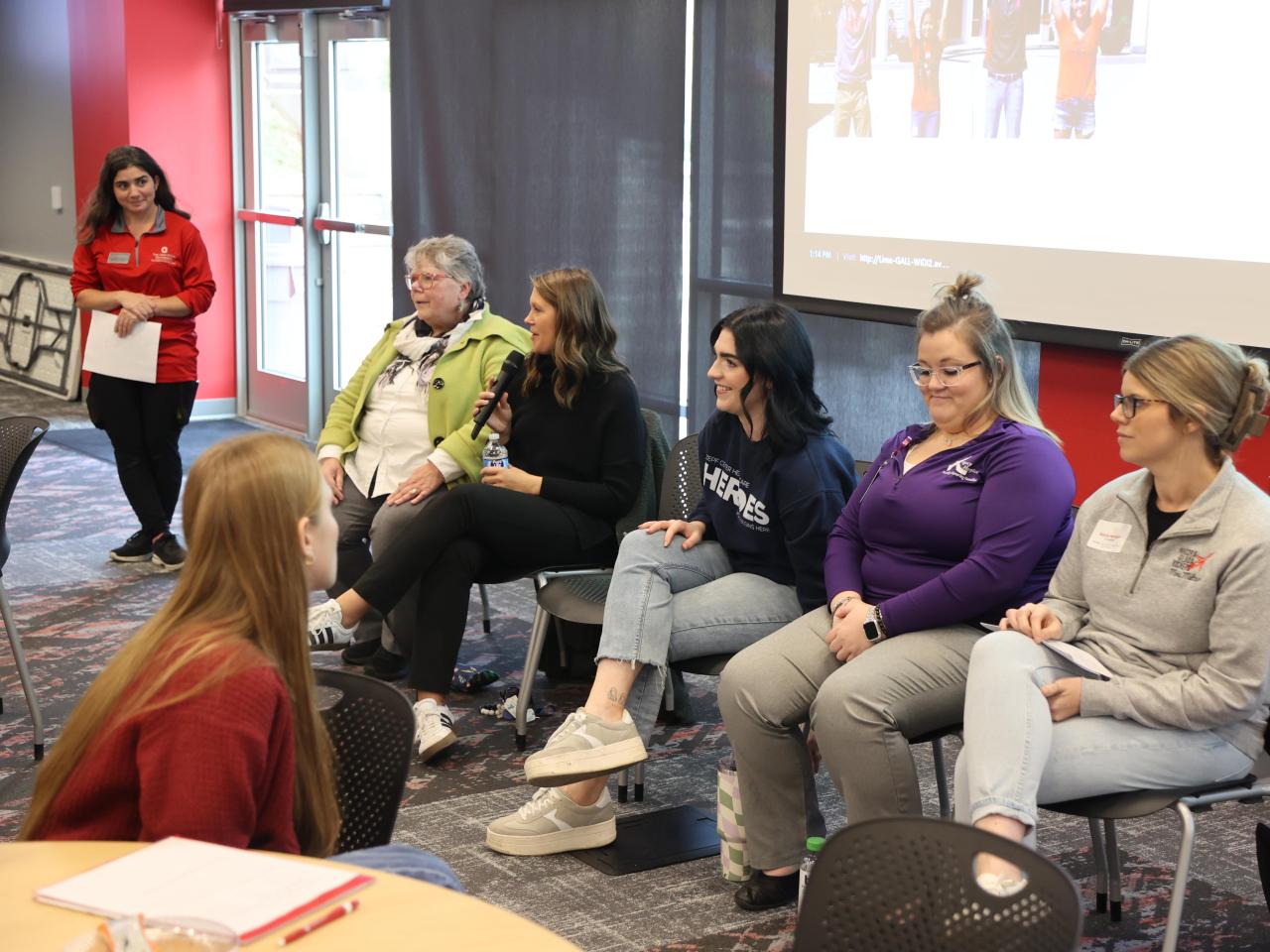 A panel of local social workers talks about what they do.
