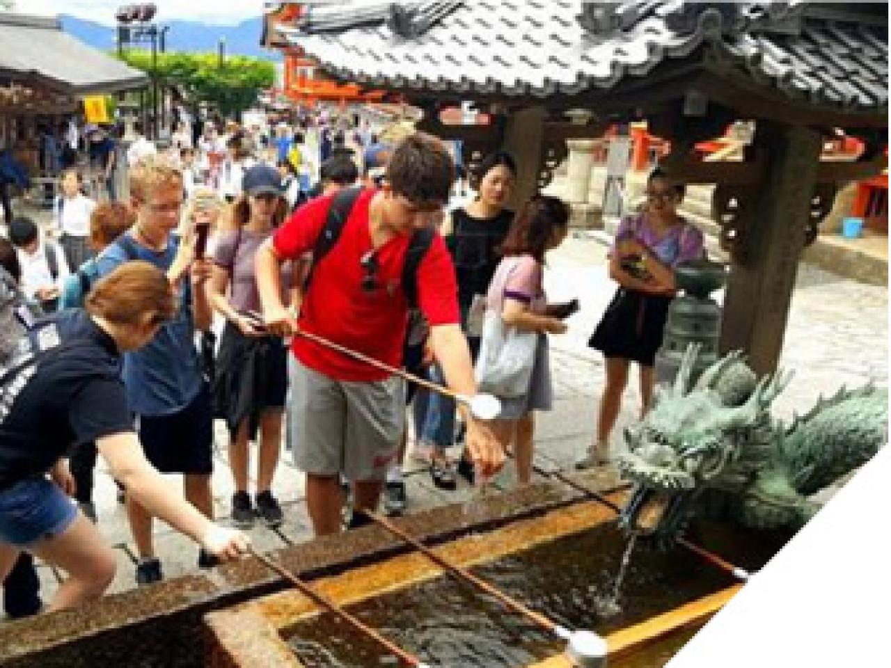 Images of people visiting Japan