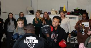 Social work students box at Soldiers of Honor