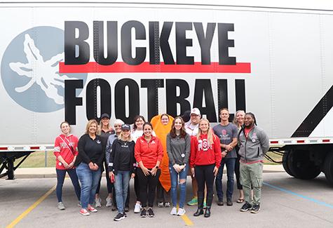 Food Kindness volunteers in front of Buckeye Football truck