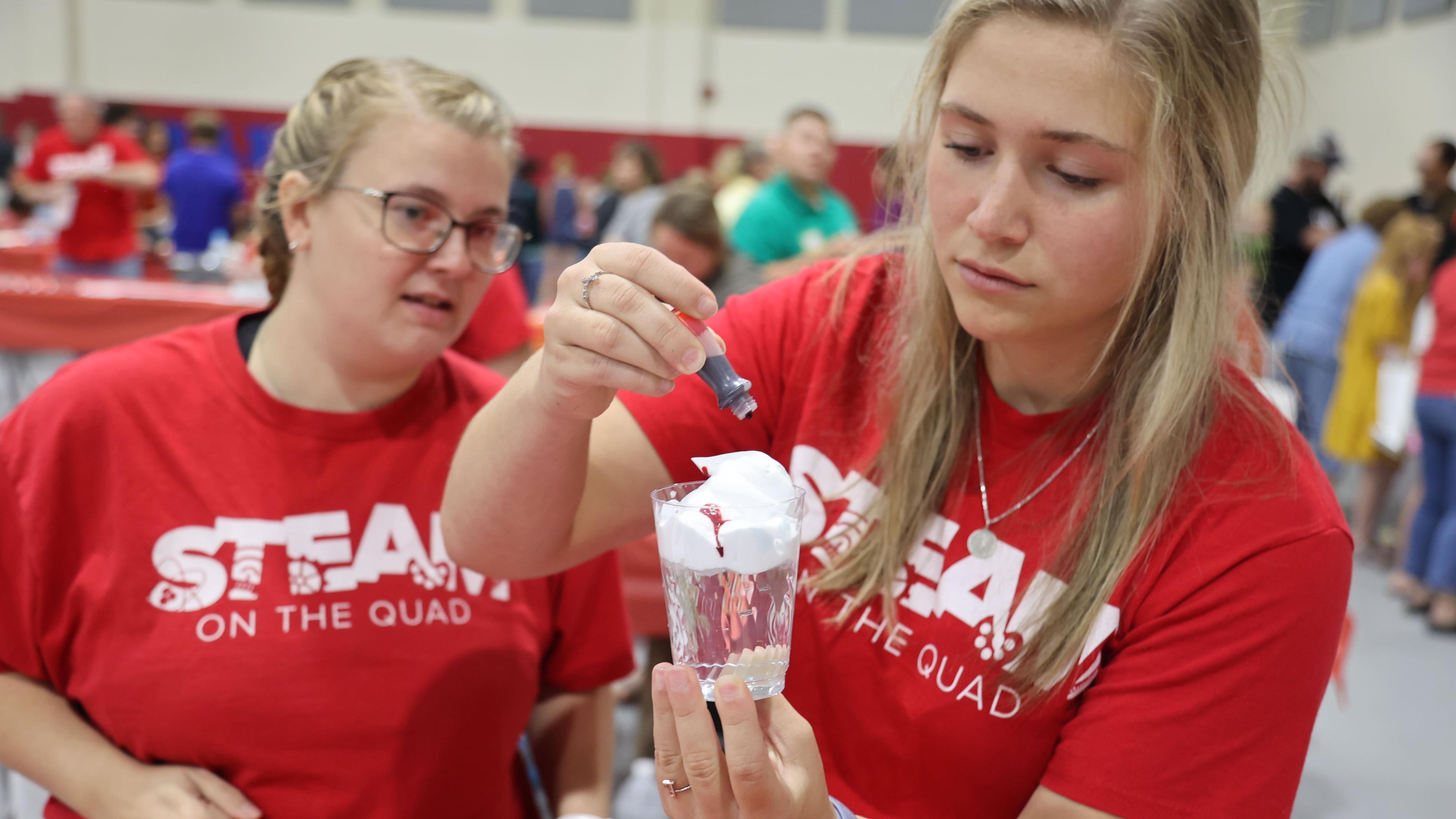 Ohio State Lima students demonstrate water fall at STEAM on the Quad