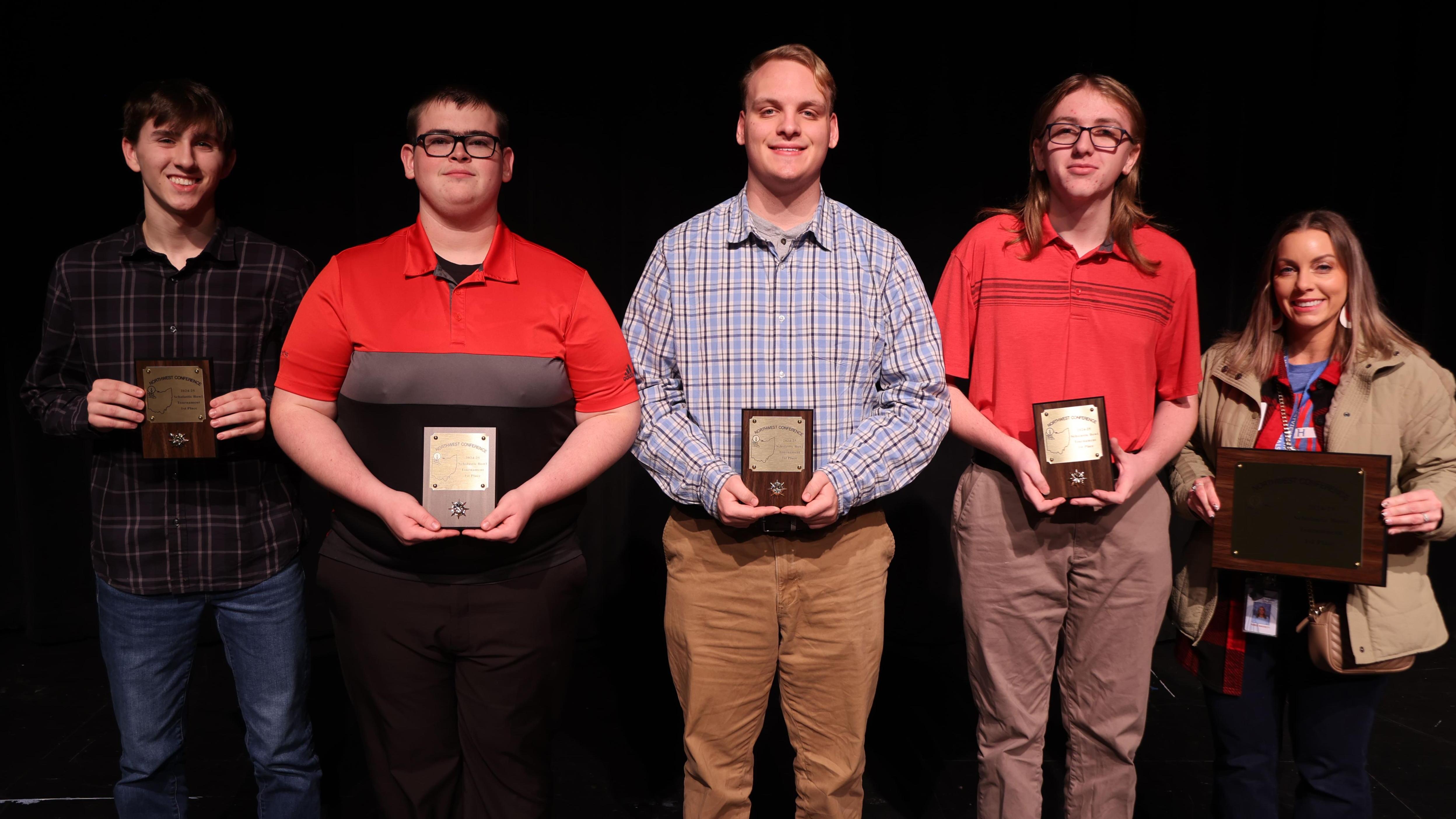 Members of the 2024 winning varsity scholastic bowl team from Crestview