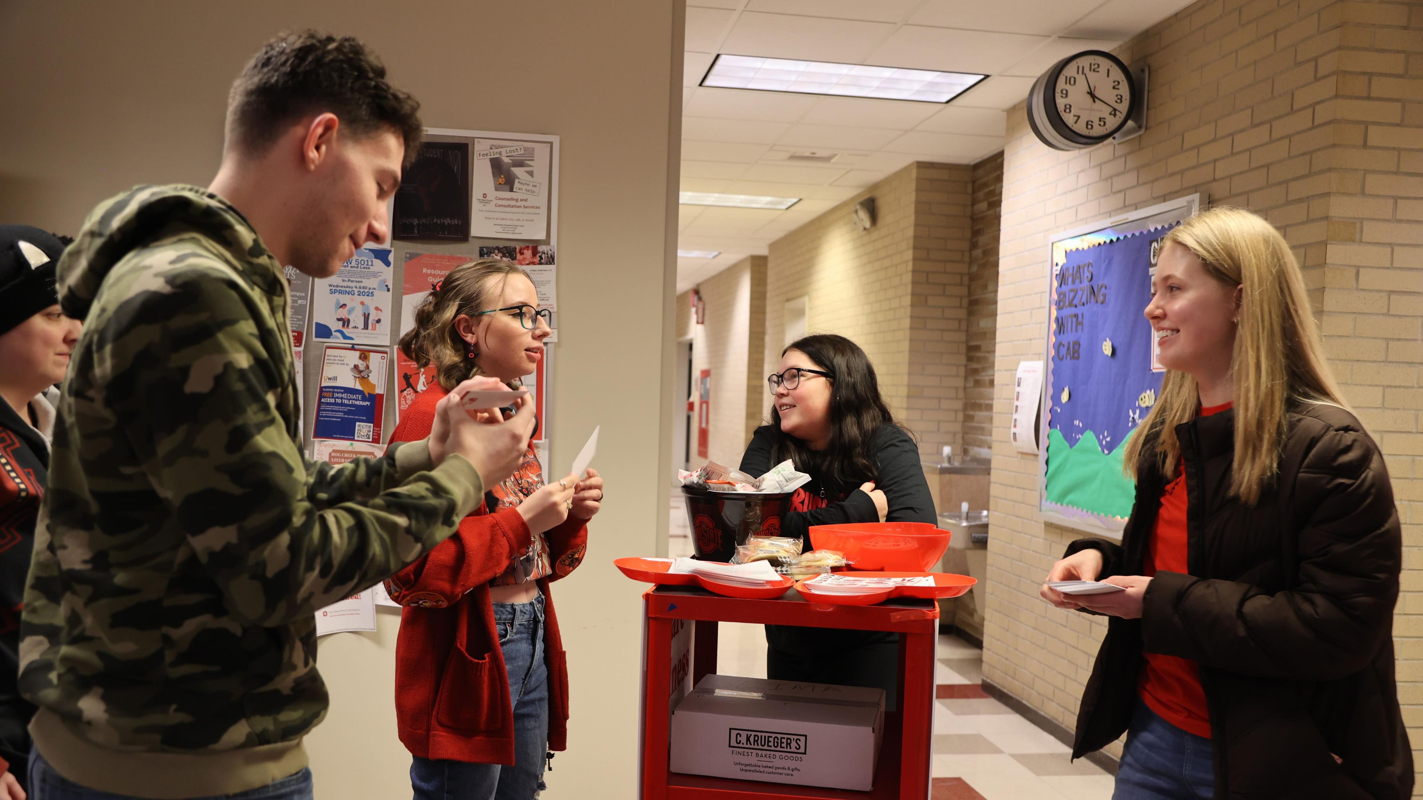 Students share kindness and cookies in Galvin Hall