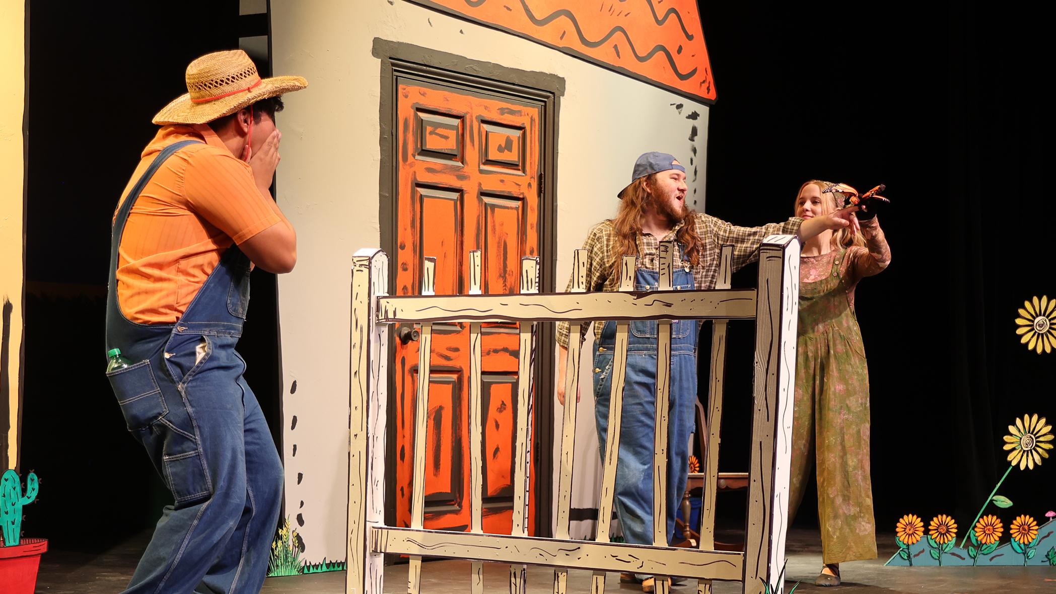 Two characters meet the new butterfly in their gardens in Mariposa/Butterfly