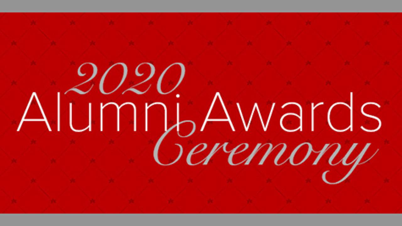Photo reading 2020 alumni awards ceremony