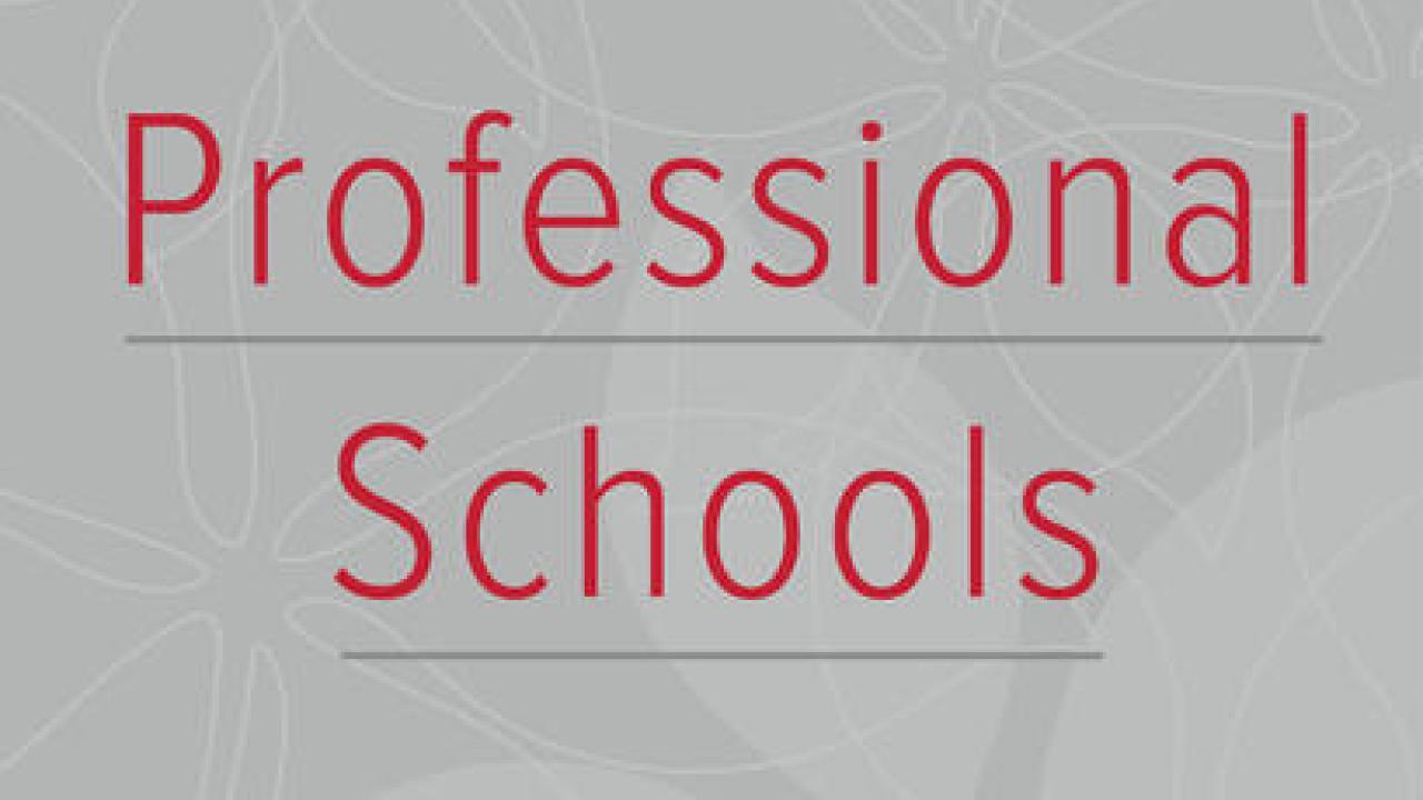 Photo that reads "professional schools"