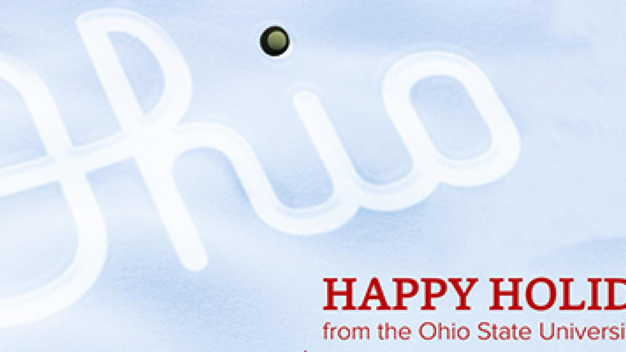 Holiday cards with script Ohio written and happy holidays