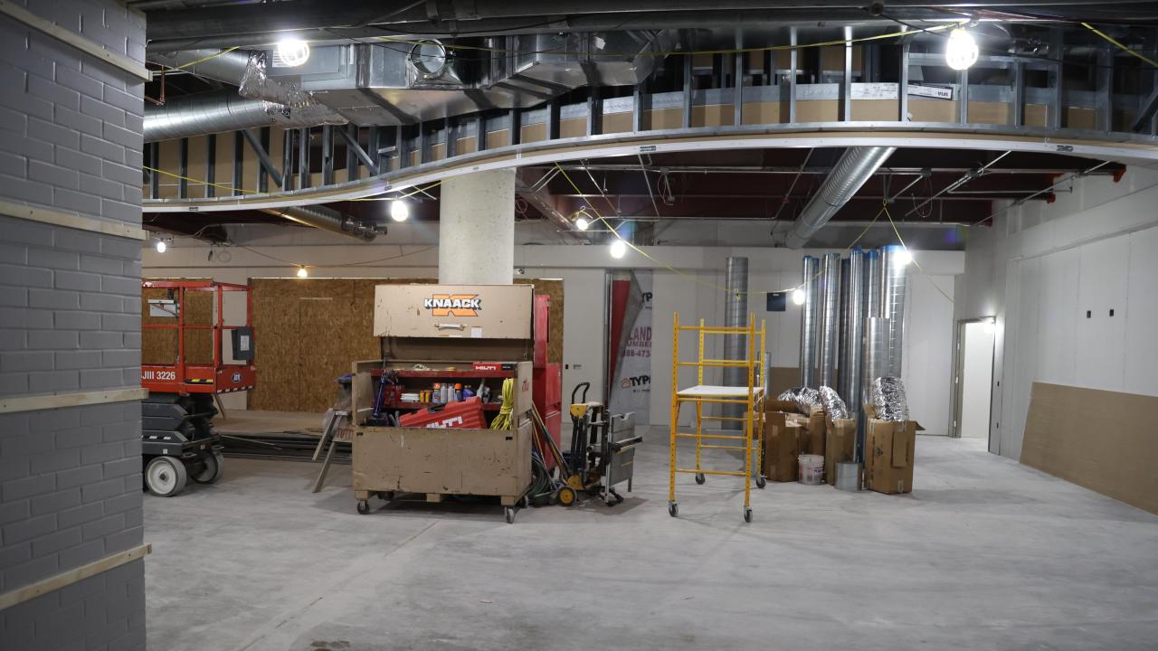 construction equipment, walls put in Galvin basement 2023-04-25-1