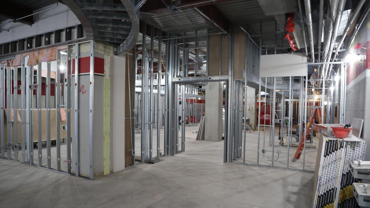 Metal framework for walls in Galvin basement 2023-02-17-2