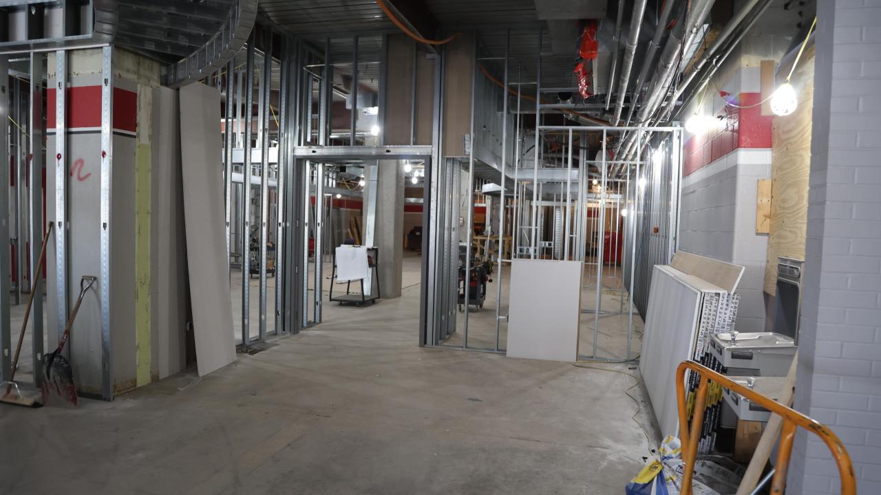 Metal framework for walls in Galvin basement 2023-02-03-2