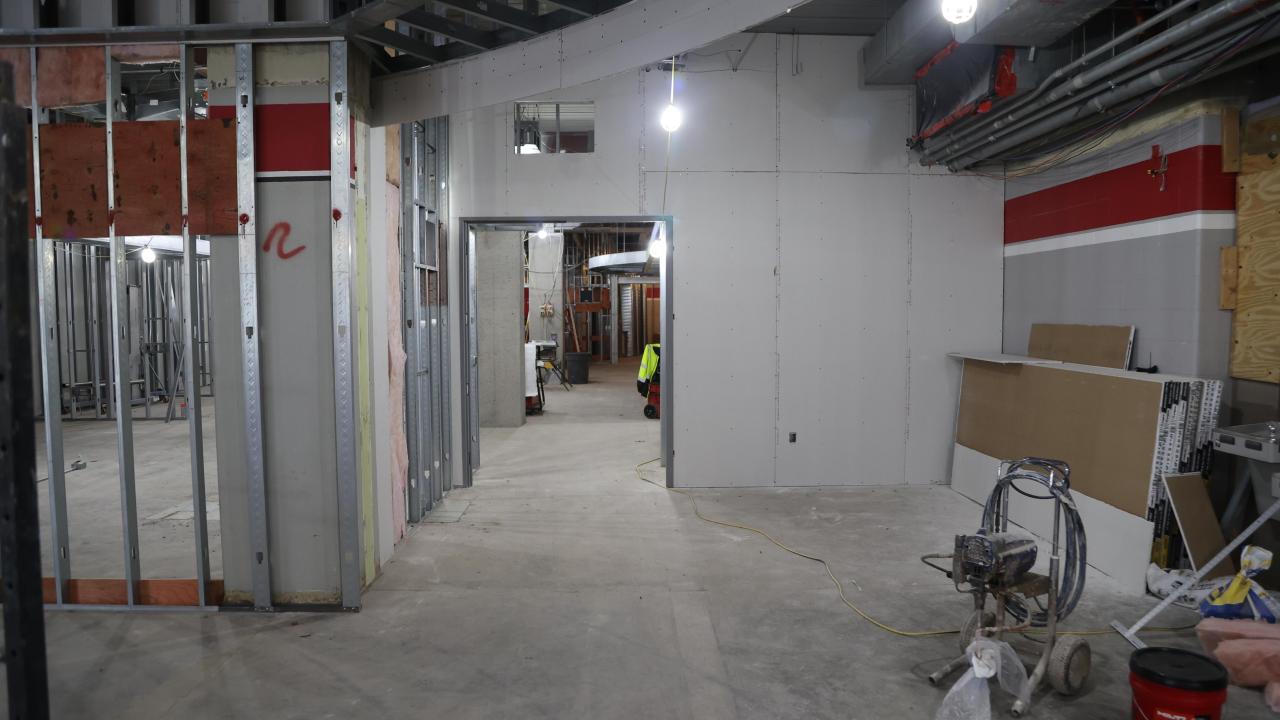 framework and drywall put up in Galvin basement 2023-03-03-2